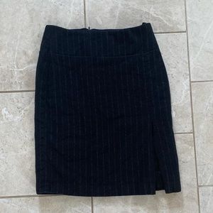Banana Republic Black Pinstripe Wool Cashmere Skirt